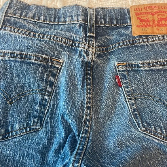 Levi Strauss W29 L32 medium wash 511 blue jean zipp and button fly 5 pocket UEC - Picture 6 of 12